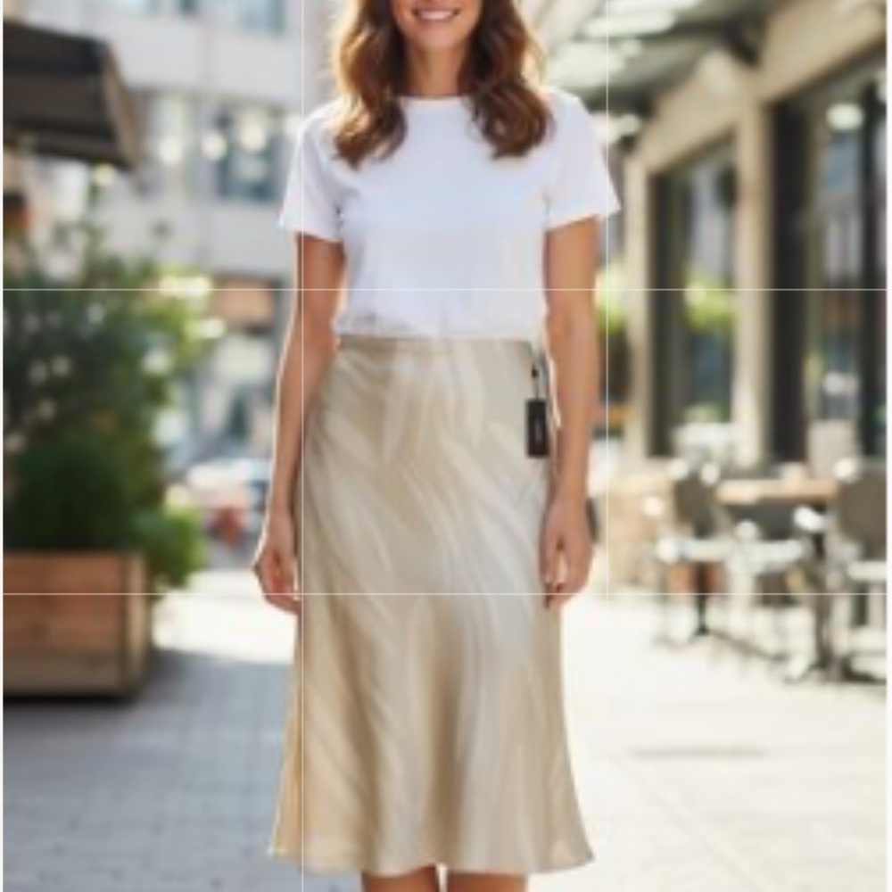 Alfani Cream A-Line Skirt